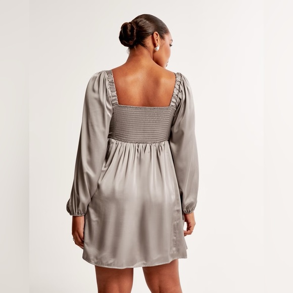 Abercrombie & Fitch Emerson Satin Long-Sleeve Mini Dress - Picture 3 of 6